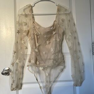 Star Gold Sheer Body Suit